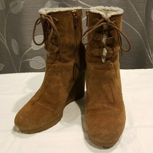 MICHAEL Michael Kors Camel Wedge Boots